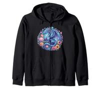 Watercolor Dragon Flowers Beautiful Art Colorful Graphic Sweat à Capuche