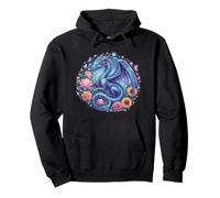 Watercolor Dragon Flowers Beautiful Art Colorful Graphic Sweat à Capuche