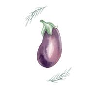 Watercolor Eggplant Garden Recipe Notebook: 5x8 - 120 dot grid pages for journaling