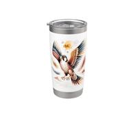 Watercolor Falcon Birder Art Gobelet isotherme en acier inoxydable double paroi