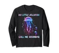 Watercolor Fish Sea My Little Jellyfish Call Me Grandpa Manche Longue