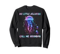 Watercolor Fish Sea My Little Jellyfish Call Me Grandpa Sweatshirt
