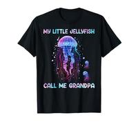 Watercolor Fish Sea My Little Jellyfish Call Me Grandpa T-Shirt
