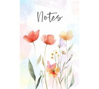 Watercolor Floral Composition Notes: 6"x9" - 120 Pages with Lined, Soft Cover Notebook, Pastel Wildflower and Butterfly Design, Feminine Aesthetic Journal