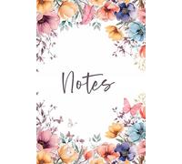 Watercolor Floral Wreath Notebook: 6" x 9" 120 Lined Pages, Softcover Journal Vibrant Flower, Gift for Women and Girls