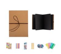 Watercolor Folded Drawing Pad for Artists and Students, Sketch Book Handbook Black Cardstock Inside + DIY Material Kit