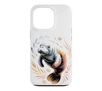 Watercolor Manatee Sea Cow Ocean Animal Art Coque pour iPhone 13 Pro