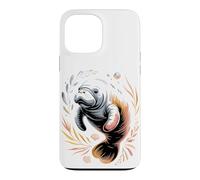 Watercolor Manatee Sea Cow Ocean Animal Art Coque pour iPhone 13 Pro Max