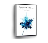 Watercolor Maple Leaf Canvas Print John Keats Quote Beauty Is Truth Truth Beauty Inspirational Poster(Unframed,12x18inch(30x45cm))
