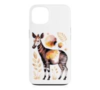 Watercolor Okapi Forest Giraffe Zoo Animal Art Coque pour iPhone 13