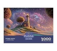 Watercolor Painting of The Milky Way 1000 Pcs Carton Extra-épais Coffret De Puzzles Fairy Tale Landscape Stimulant Et Éducatif Défi Unique Puzzles As Birthday Gifts 52x38cm/1000pcs