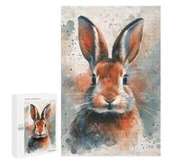 Watercolor Rabbit Painting Puzzle 1000 Pièces Educa Jouet en Bois Cadeau Unique Décoration Intérieure Jeu Éducatif Challenge Toy Adultes Et Enfants À Partir De 14 Ans 1000 PCS