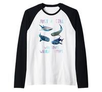 Watercolor Shark Ocean Just A Girl Who Loves Whale Sharks Manche Raglan