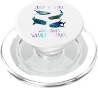 Watercolor Shark Ocean Just A Girl Who Loves Whale Sharks PopSockets PopGrip pour MagSafe