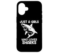 Watercolor Shark Sea Ocean Fish Just a girl who loves sharks Coque pour iPhone 16