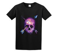 Watercolor Skull with Arrows Jacob Zelazny Transparent Unisex 100% Cotton Short-Sleeve T-Shirts Black S