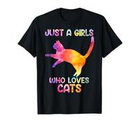 Watercolor Soloful Pet Cat Kitten just a girl who loves cats T-Shirt