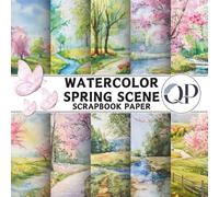 Watercolor Spring Scene Scrapbook Paper: 8.5x8.5, Double-Sided Decorative Watercolor Spring Scene Pages for Scrapbooking, Decoupage, DIY, Paper for Junk Journaling, Wrapping Paper