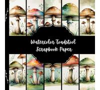Watercolor Toadstool Scrapbook Paper, Mushroom Junk Journal Paper, Botanical Decorative Paper, DIY Projects, Origami, Collage Sheets, Decoupage Paper, 10 Designs, Double Sided