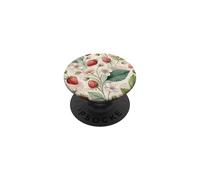 Watercolor Wild Strawberry Botanical Floral Pattern PopSockets PopGrip Adhésif