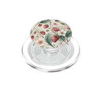 Watercolor Wild Strawberry Botanical Floral Pattern PopSockets PopGrip pour MagSafe