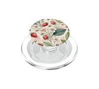 Watercolor Wild Strawberry Botanical Floral Pattern PopSockets PopGrip pour MagSafe