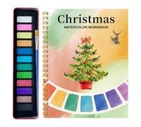 Watercolor Workbook for Beginners,Painting Guide Animal Flower Illustrations Paper Coloring Book,12 Colors Painting Kit with Drawing Supplies and Brushes