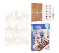 Watercolor Workbook Set, Outdoor Drawing Supplies, Mini Watercolor Travel Set, Portable Convenient, for Artists Students Hobbyists Travelers Beginners Professionals Teachers Outdoor Coffee Shop Park