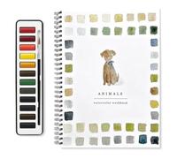 Watercolor Workbooks, Beginner-Friendly Birds Watercolor Workbooks, 12 Colors Watercolors Paint Set with Paint Brush, Art Crafts Painting Supplies, Water color Book for Kids Adults Teens(Animals)
