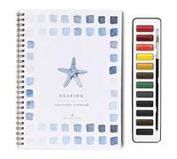 Watercolor Workbooks, Beginner-Friendly Birds Watercolor Workbooks, 12 Colors Watercolors Paint Set with Paint Brush, Art Crafts Painting Supplies, Water color Book for Kids Adults Teens(Seaside)