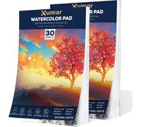 Watercolour Paper Pad A4 X 30 Sheets, 2 Pack, 300 Gsm Cold Pressed, Student Grade Sketchbook, Natural White, Adhesive Binding For Watercolor, Gouache, Acrylic And