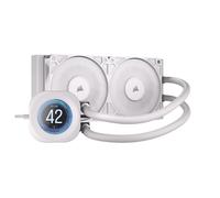 CORSAIR NAUTILUS 240 RS LCD Watercooling pour CPU - Ecran LCD IPS 5.3cm - Radiateur 240mm, Intel LGA 1851/1700, AMD AM5/AM4, Connexions série simples, Inclus 2x RS120 Ventilateurs - Blanc