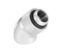 Watercooling Raccord, Richer-R G1/4 Filetage Raccord de 45 degrés adaptateur rotatif Eau refroidie connecteur (Silver)