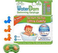 WaterDam Bouchons d'oreilles de natation ultra confortables et imperméables pour la natation - Empêche les oreilles du nageur (taille 1 1 1A : tout-petits et petites oreilles pour enfants