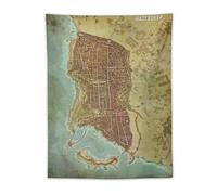 Waterdeep, Carte des Royaumes Oubliés, Affiches de Décoration de Salle de Jeux, Tapisserie Cool, Impressions d'Art, Peinture Murale, Œuvres d'Art, Tapisseries à Suspendre, Image Cadeau, Décoration de