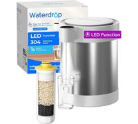 Waterdrop acier inoxydable Fontaine filtrante rechargeable avec fonction LED, WD-ED09W 5,3L 3 mois Adoucisseur d'eau électrique