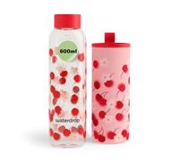 waterdrop® Bouteille en Verre 600ml - Gourde Réutilisable en Verre Borosilicate avec Bouchon Bambou et Housse, Étanche, Idéale pour Maison, Bureau, Sport, Voyage