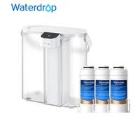 Waterdrop Carafe Filtrante Électrique Instantanée pour Réfrigérateur avec Filtre de 3 Mois,Réduit les PFAS,757 Litres, Blanc（3）