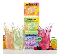 waterdrop® Coffret Fusion de Fruits Dégustation - 36 Pastilles d’Hydratation, Cubes de Boisson aux 3 Saveurs: Tropicale, Fruits Rouges & Pom’poire, Eau Aromatisée Sans Sucre avec Vitamines C & B