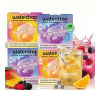waterdrop® Coffret Fusion de Fruits Duo - 48 Pastilles d’Hydratation, Cubes de Boisson aux 2 Saveurs: Fusion Tropicale & Fusion Fruits Rouges, Eau Aromatisée Sans Sucre avec Vitamine C & B