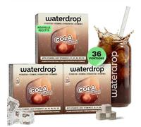 waterdrop® Cola Nouvelle Recette - 36 Pastilles Aromatisées pour l'Eau Sans Sucre, Cubes de Boisson pour Eau Aromatisée, Alternative aux Boissons Gazeuses avec Vitamines C et B, Zero Calorie