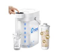 Waterdrop ED05TW Carafe Filtrante Électrique 0 TDS, 3,5 L, 1 Mois | Distributeur Filtrant Zéro TDS, Réduit Chlore et Plomb, Système de Filtration de Comptoir, Blanc