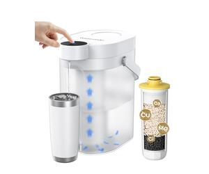 Waterdrop ED11W Distributeur Filtrant Électrique Anti-Calcaire, 3 Mois | 3,5 L, Réduit Calcium, Magnésium et 70+ Autres Contaminants, Système Filtrant de Comptoir, Carafe Filtrante