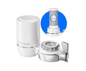 Waterdrop FC-01 Robinet Filtrant avec Matériau Hautement Adsorbant | Certifié NSF 372, Réduit Chlore, Plomb, Fluorure et Plus, pour Robinets Standards, Jusqu’à 1200 L, Argent, 1 Filtre