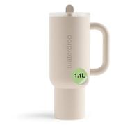 waterdrop® Gourde Isotherme avec Paille 1.1 litre - Froid Pendant 12 Heures, Mug Isotherme, Tasse Isotherme avec Poignée, Bouteille d'eau en Acier Inoxydable, Thermos Café
