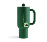 waterdrop® Gourde Isotherme avec Paille 1.1 litre - Froid Pendant 12 Heures, Mug Isotherme, Tasse Isotherme avec Poignée, Bouteille d'eau en Acier Inoxydable