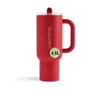 waterdrop® Gourde Isotherme avec Paille 1.1 litre - Froid Pendant 12 Heures, Mug Isotherme, Tasse Isotherme avec Poignée, Bouteille d'eau en Acier Inoxydable
