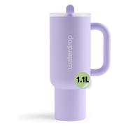 waterdrop® Gourde Isotherme avec Paille 1.1 litre - Froid Pendant 12 Heures, Mug Isotherme, Tasse Isotherme avec Poignée, Bouteille d'eau en Acier Inoxydable