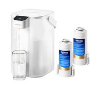 Waterdrop Instant Eletric Carafe filtrante 3,5 l 3 mois Système d'eau potable pour l'extérieur Réduit le chlore, le plomb, le mercure, PFAS, PFOA/PFOS, Blanc (avec 2 filtres de 757 l)