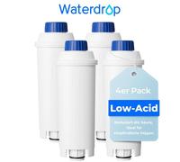 Waterdrop Lot de 4 cartouches filtrantes à faible acide pour machine à café De'Longhi DLSC002